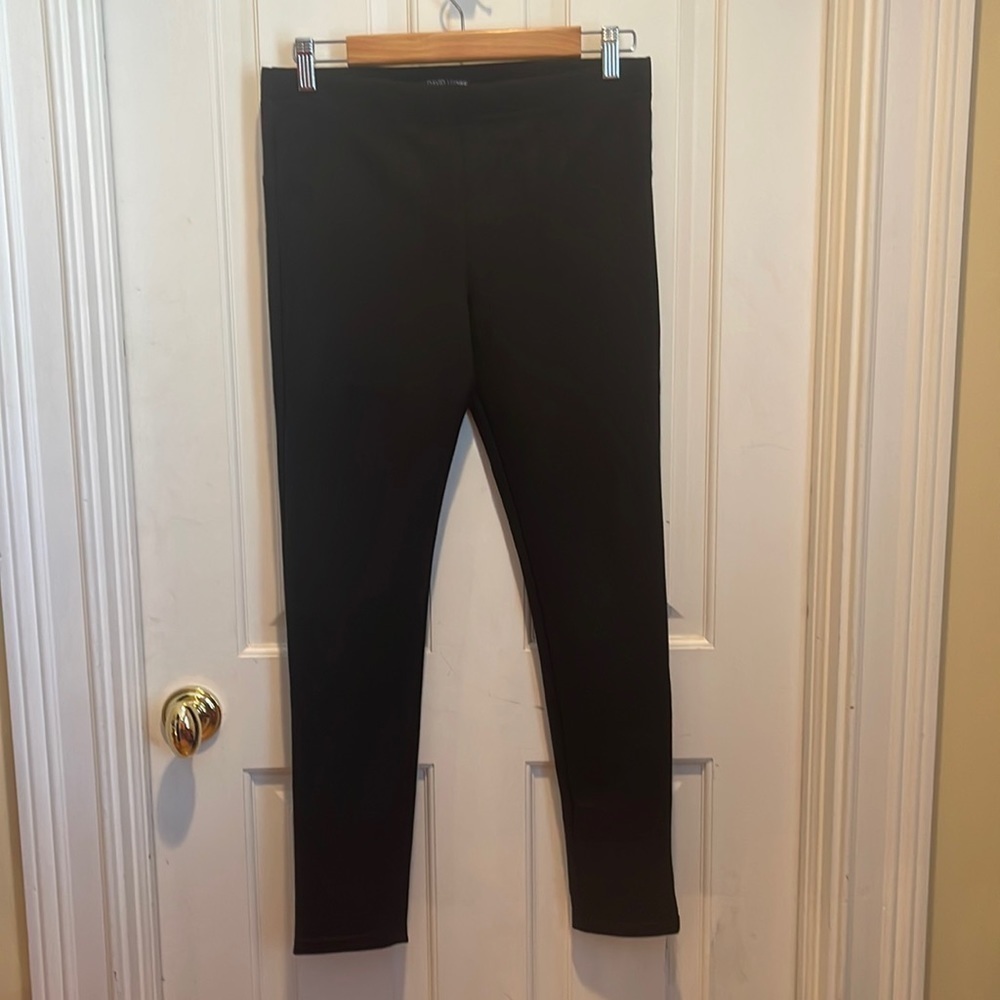 David Lerner black suede like pants leggings